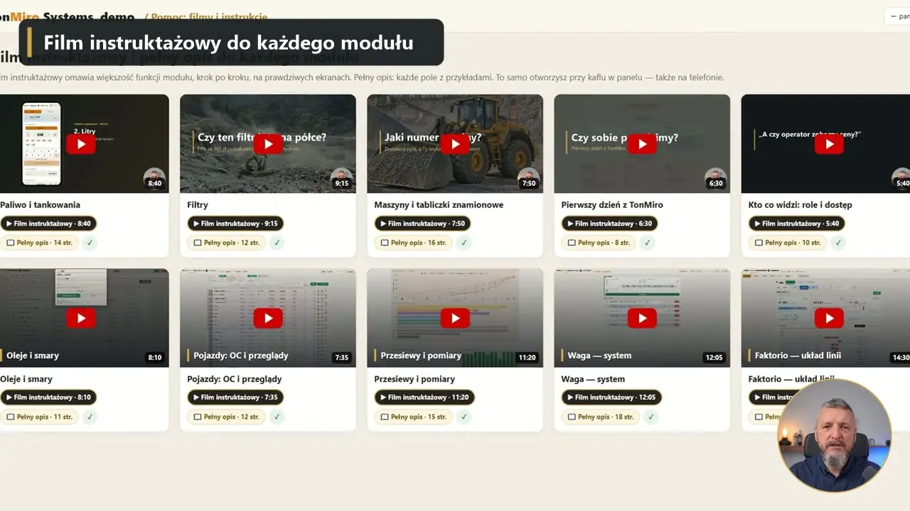 Po zakupie: film instruktażowy i pełny opis do każdego modułu