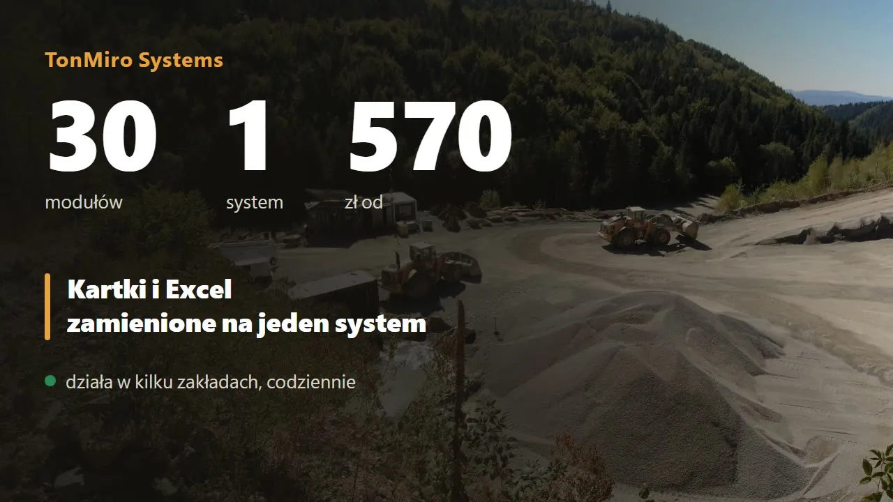 Jak działa TonMiro Systems na kopalni